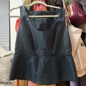 BCBG peplum leather tank top
